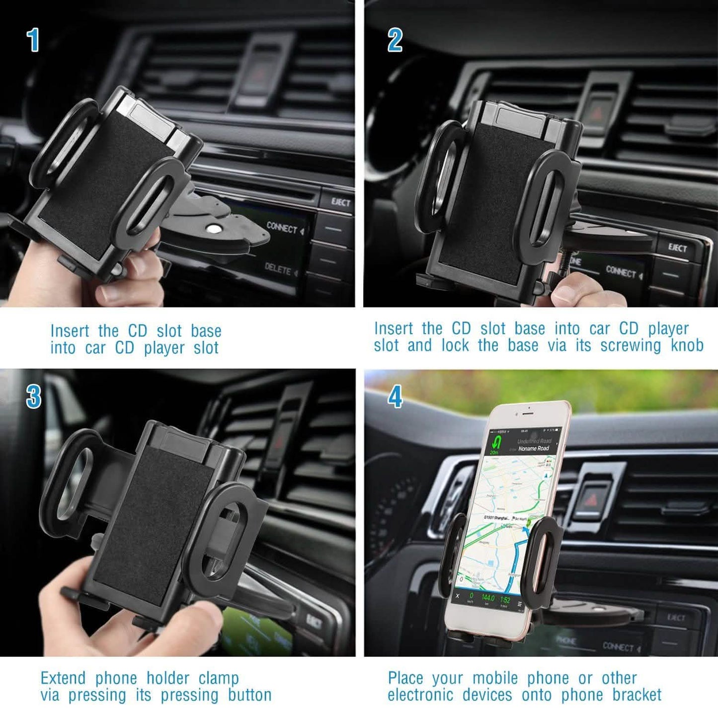 360° Universal CD Slot Car Phone Mount