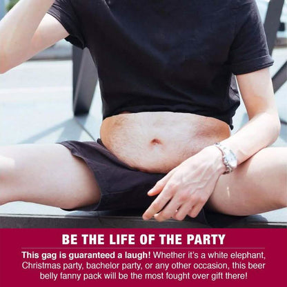 3D Beer Belly Waist Pocket Fanny Pack and Top Prank Gag Gift Travel Carry Pouch