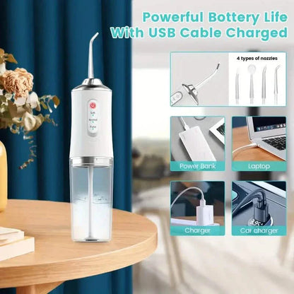 4-in-1 Cordless Water Flossers Oral Irrigator With DIY Mode 4 Jet Tips