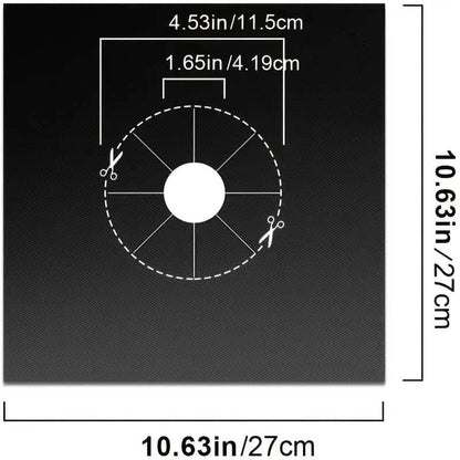 4-Pack: Gas Stove Burner Covers - Reusable Non-Stick PVC Stovetop Protector Liners
