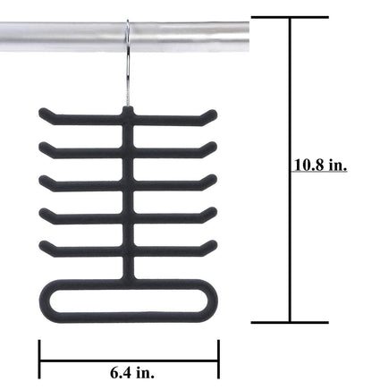 4-Pack: Non-Slip Velvet Tie Hanger Organizer Rack