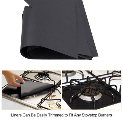 4-Pack: Reusable Nonstick Overtop Burner Protector Liner