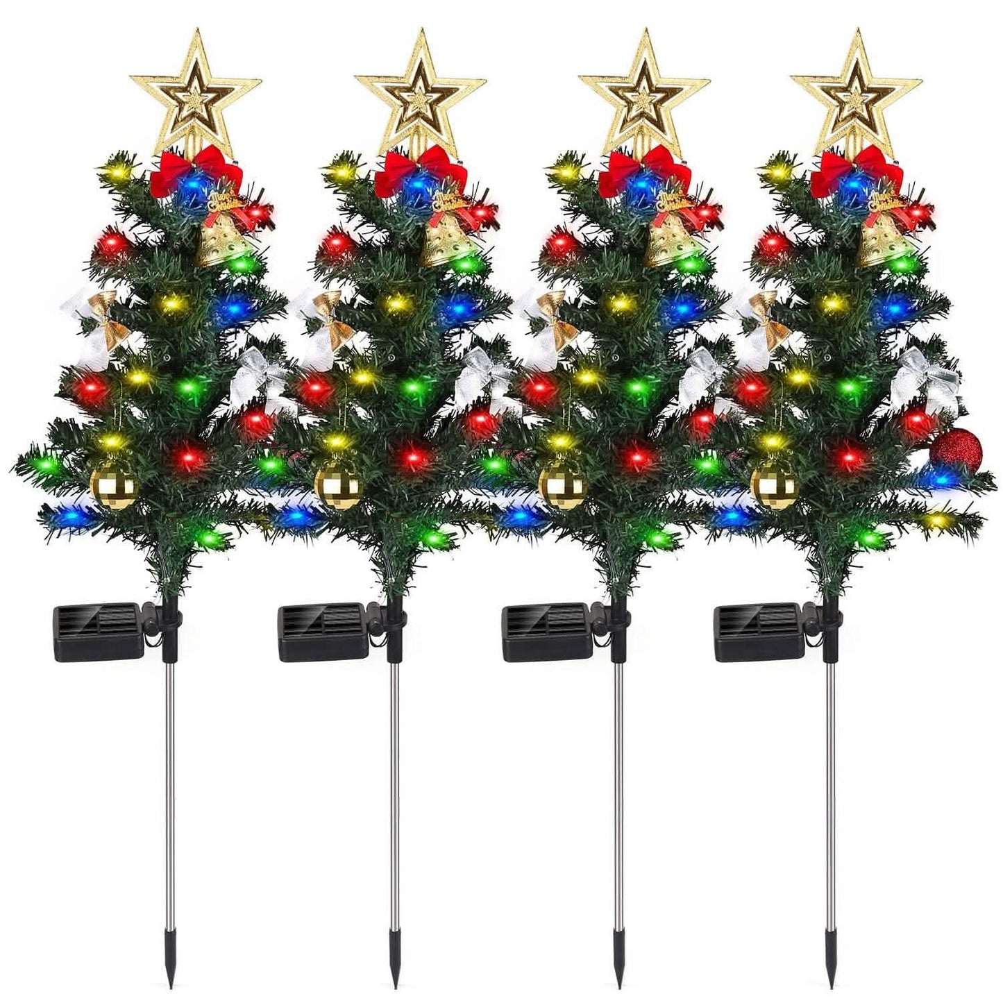 4-Pack: Solar Christmas Tree Lights Garden Decorations