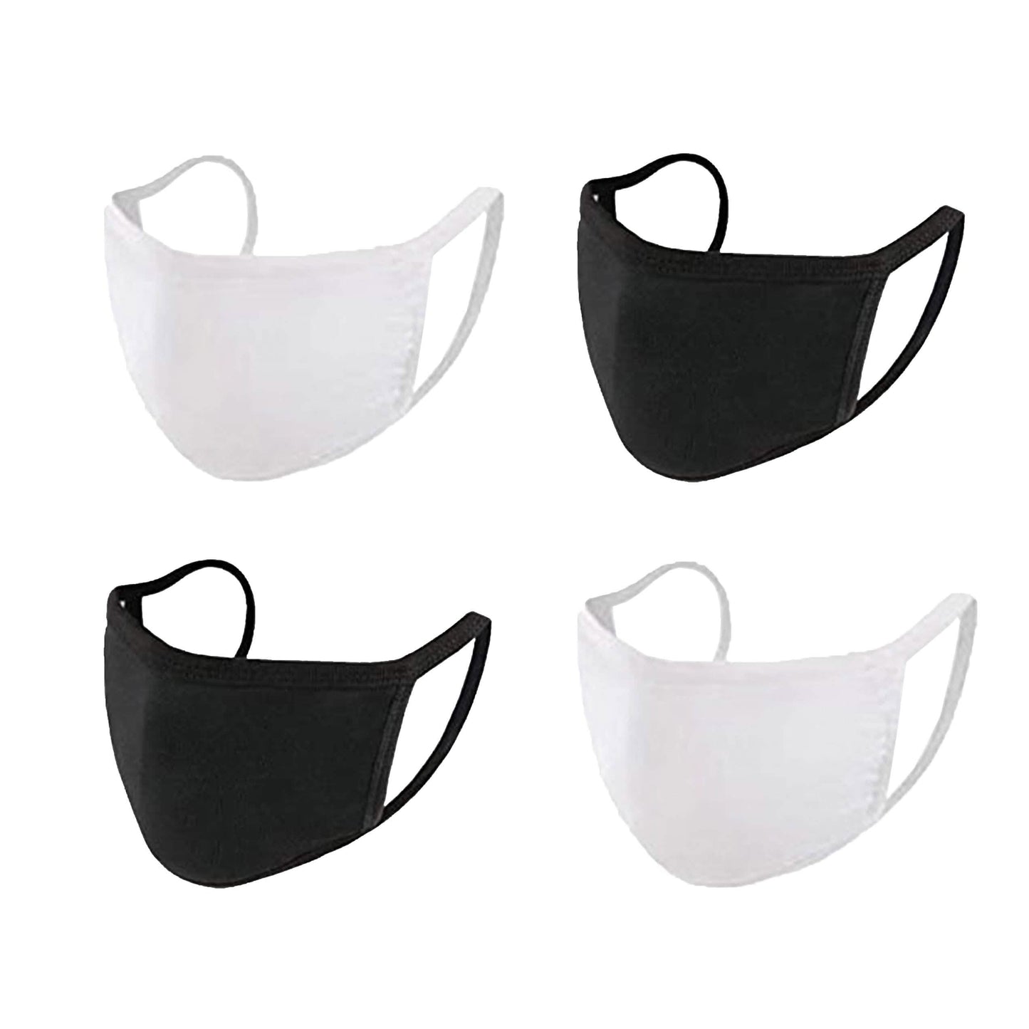 4-Pack: Washable & Reusable 2-Ply Cotton Fabric Reversible Face Mask