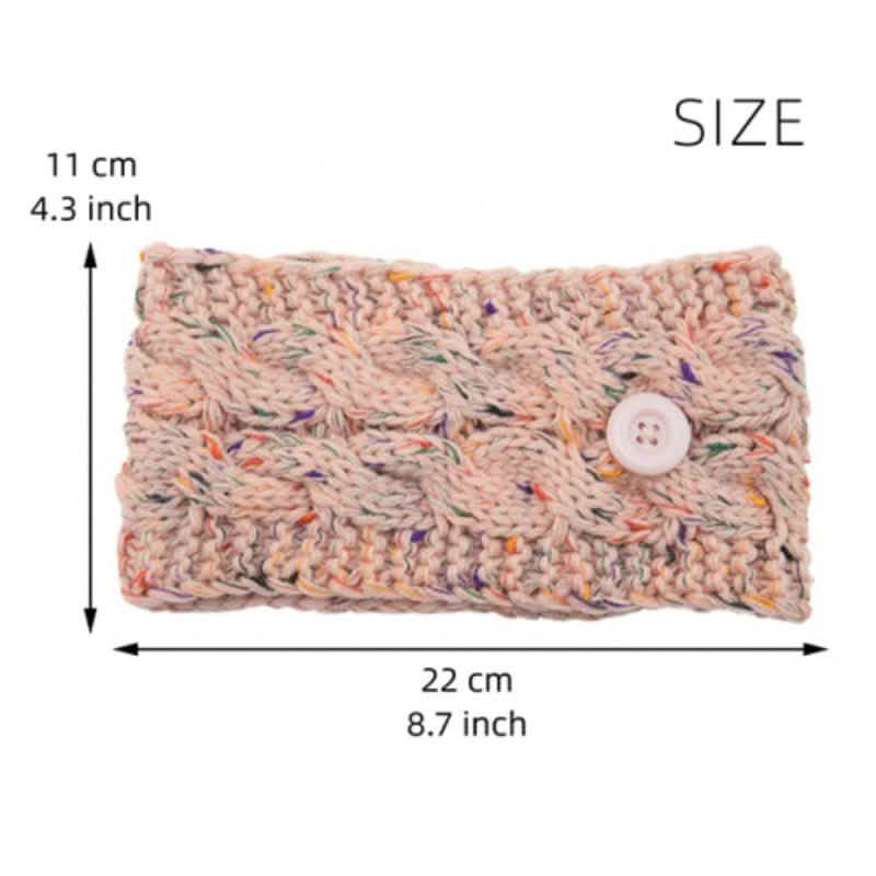 4-Pack: Women's Winter Headband and Ear Warmer with Buttons to Hold Mask
