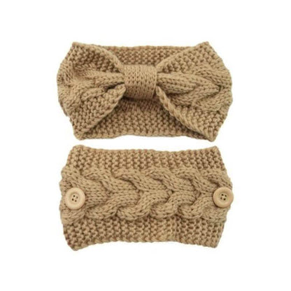 4-Pack: Women's Winter Headband and Ear Warmer with Buttons to Hold Mask