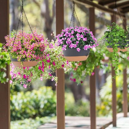 4-Piece: 9.64" Diameter Hanging Planter with Drainage Holes