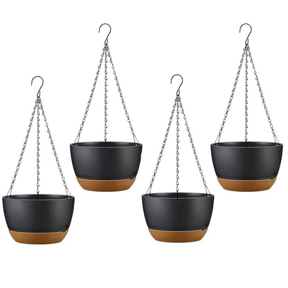 4-Piece: 9.64" Diameter Hanging Planter with Drainage Holes