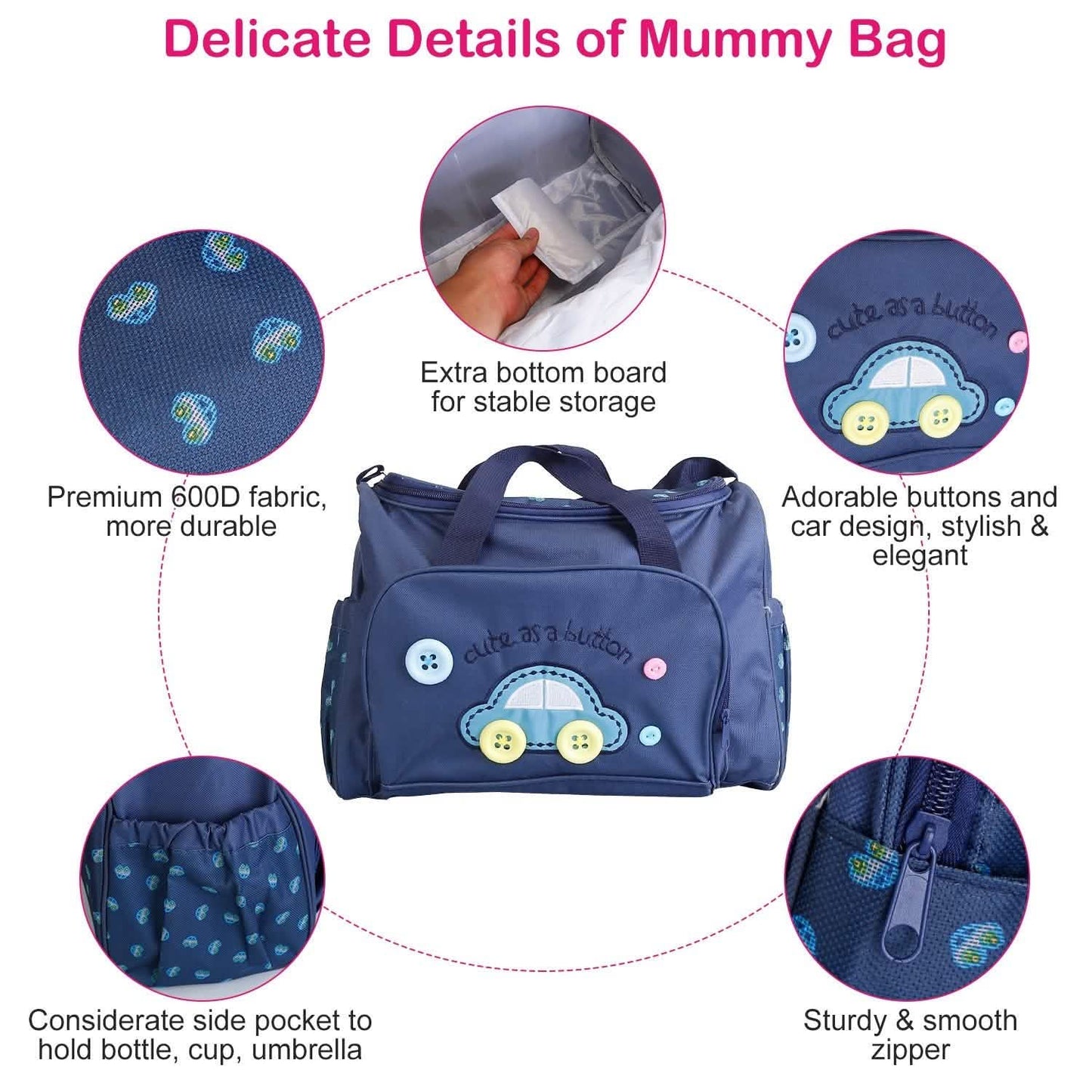4-Piece: Baby Diaper Tote Bag Set