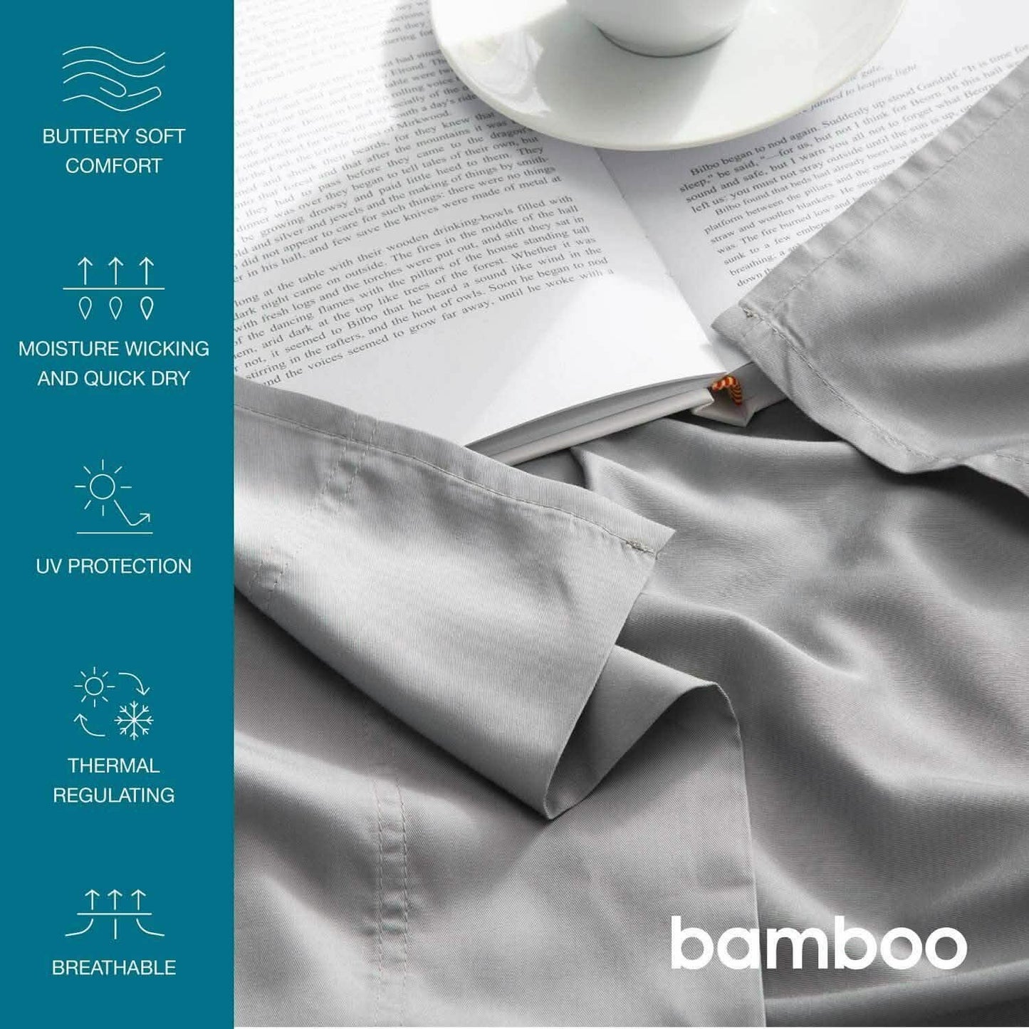 4-Piece: Bibb Home 300tc Bamboo Viscose Sheet Set