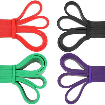4-Piece: Exercise Bands Latex Resistance elastic Band -Pull Up Assist Bands Fitness