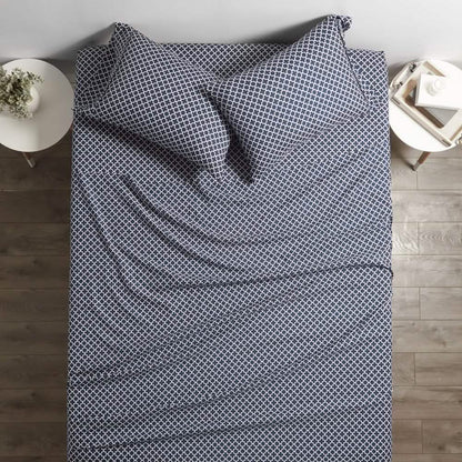 4-Piece: Quatrefoil Patterned Sheet Set