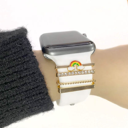 4-Piece Set: Decorative Apple Band Charms