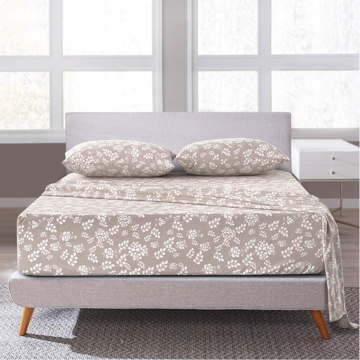 4-Piece Set: Floral Sheets Set Hypoallergenic Microfiber Ultra Soft Bed Sheets
