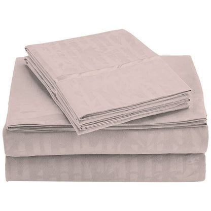 4-Piece Set: Super-Soft 1600 Series Bamboo Embossed Bed Sheet