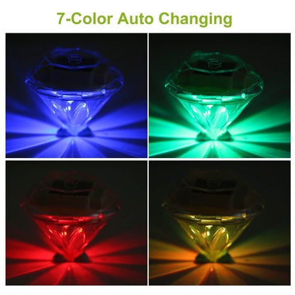 4-Piece: Solar Diamond LED Light Pathway Stake Decorative Lamp