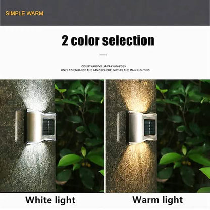 4-Piece: Solar Outdoor 6 LED Waterproof Wall Lights
