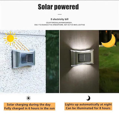 4-Piece: Solar Outdoor 6 LED Waterproof Wall Lights