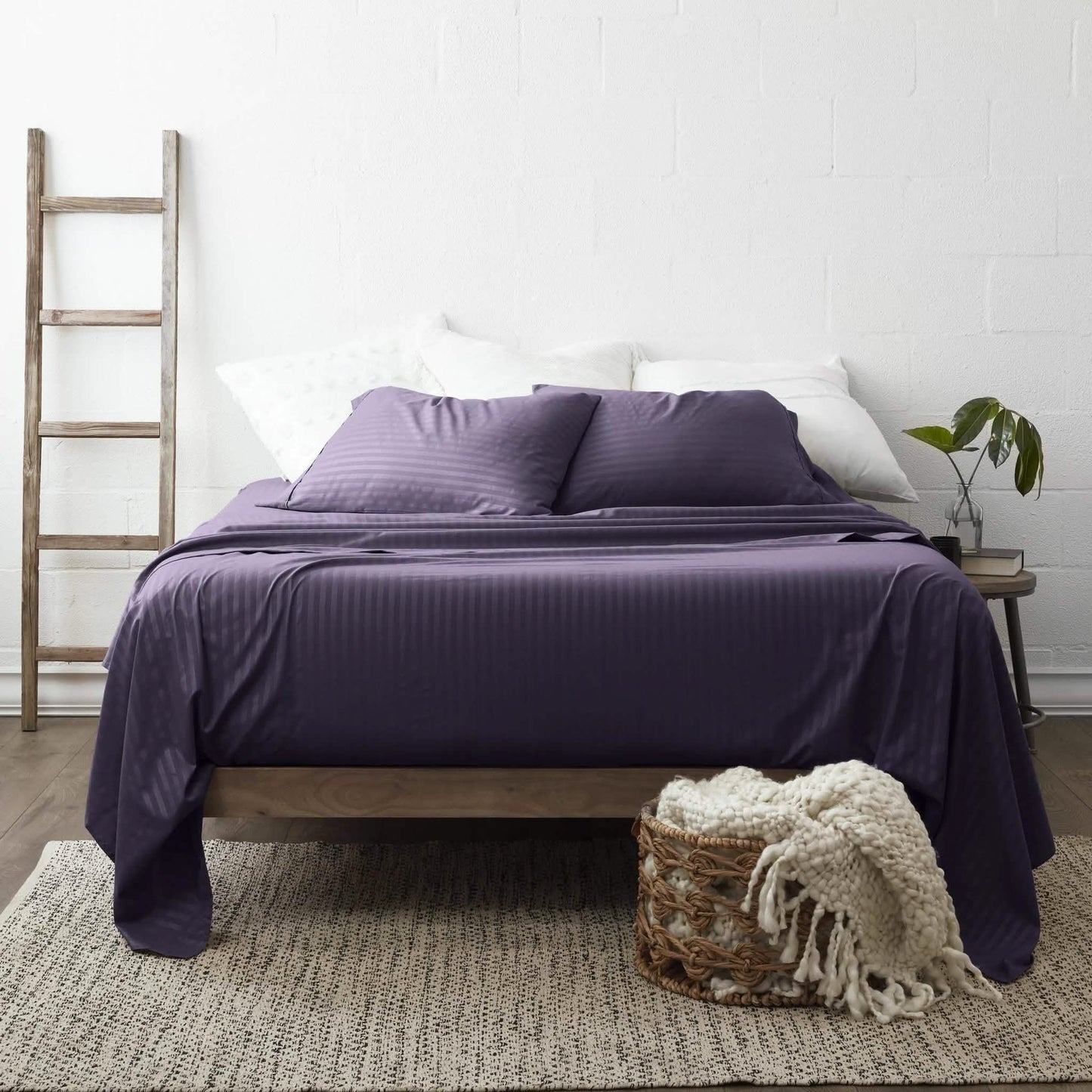 4-Piece Striped Embossed Sheet Set