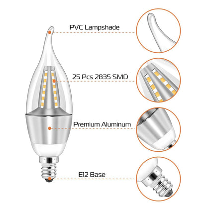 4-Pieces: 5W E12 Candelaria Bulbs