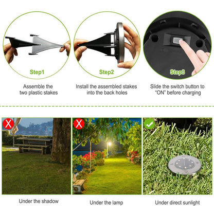 4-Pieces: Solar Powered Ground Light