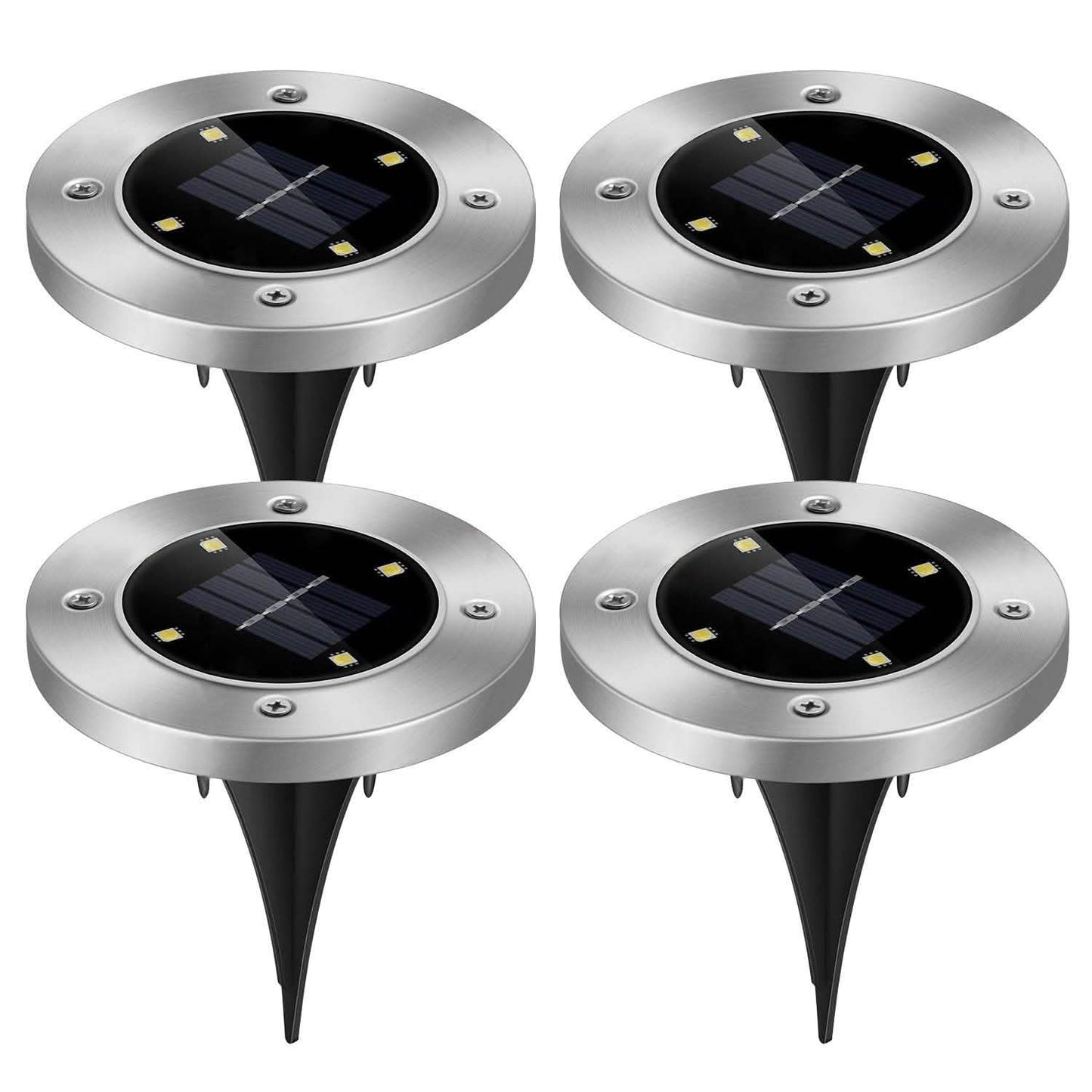 4-Pieces: Solar Waterproof Ground Light