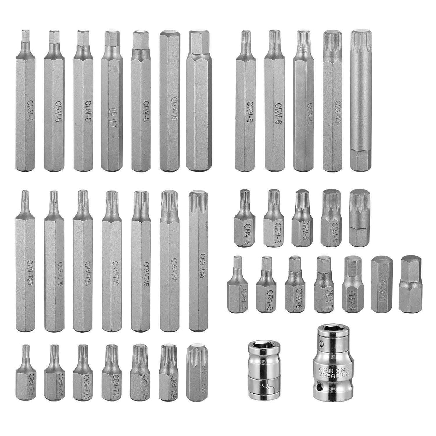 40-Pieces: Socket Bit Set Hex Torx Spine