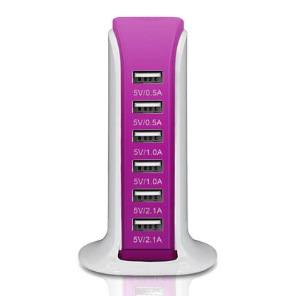 40-Watt 6-Port USB Charging Station for Smart Phones and Tablets