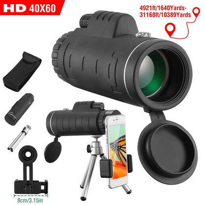 40x60 HD Optical Monocular Telescope with FMC Lens