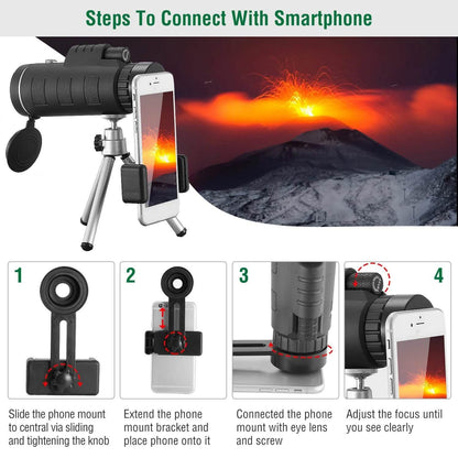40x60 HD Optical Monocular Telescope with FMC Lens