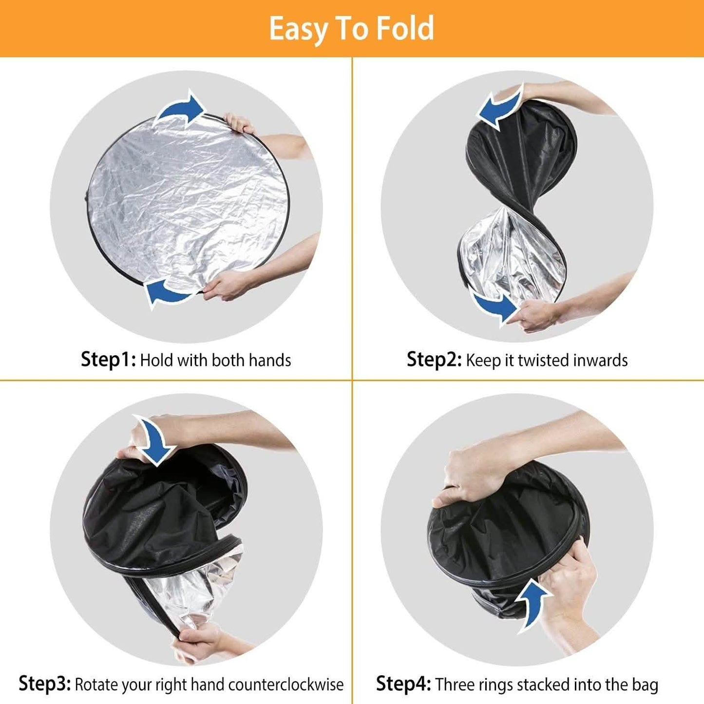 42.5" 5 In 1 Photography Round Light Collapsible Reflector