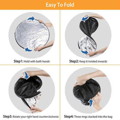 42.5" 5 In 1 Photography Round Light Collapsible Reflector