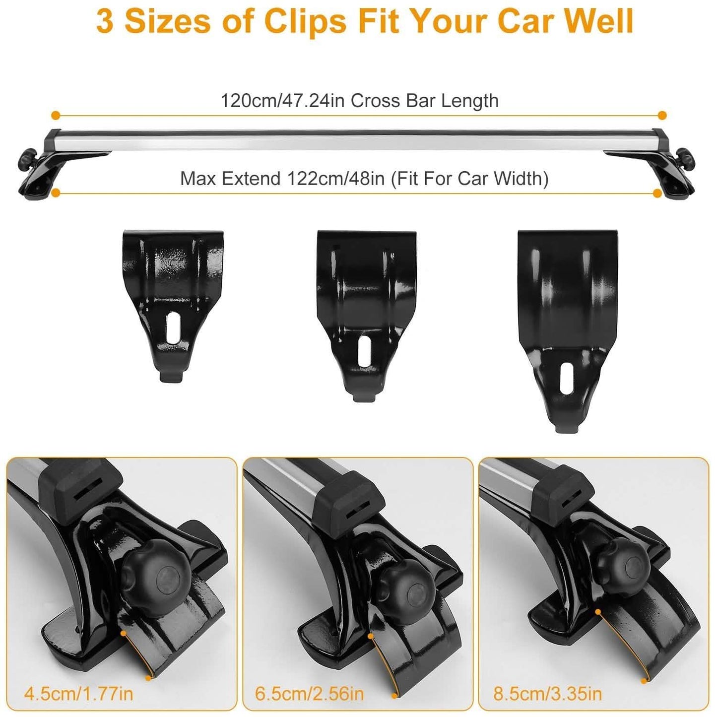 47.24-Inch Universal Top Roof Rack Cross Bar