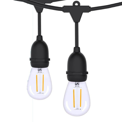 48 Ft. LED String Lights Outdoor Commercial Grade Waterproof Bulbs