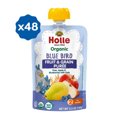 Holle Organic Blue Bird - Fruit & Grain Purée Pouches