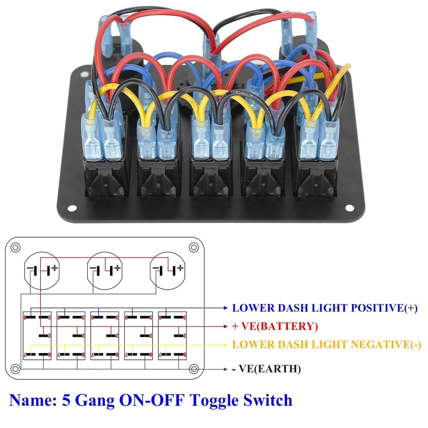 5 Gang Marine Panel Switch
