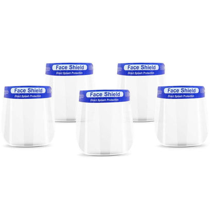 5-Pack: Reusable Waterproof Transparent Face Shield
