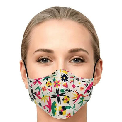 5-Pieces: Fashion Cotton Face Mask Floral Print Half Face Mouth Muffle Masks Health