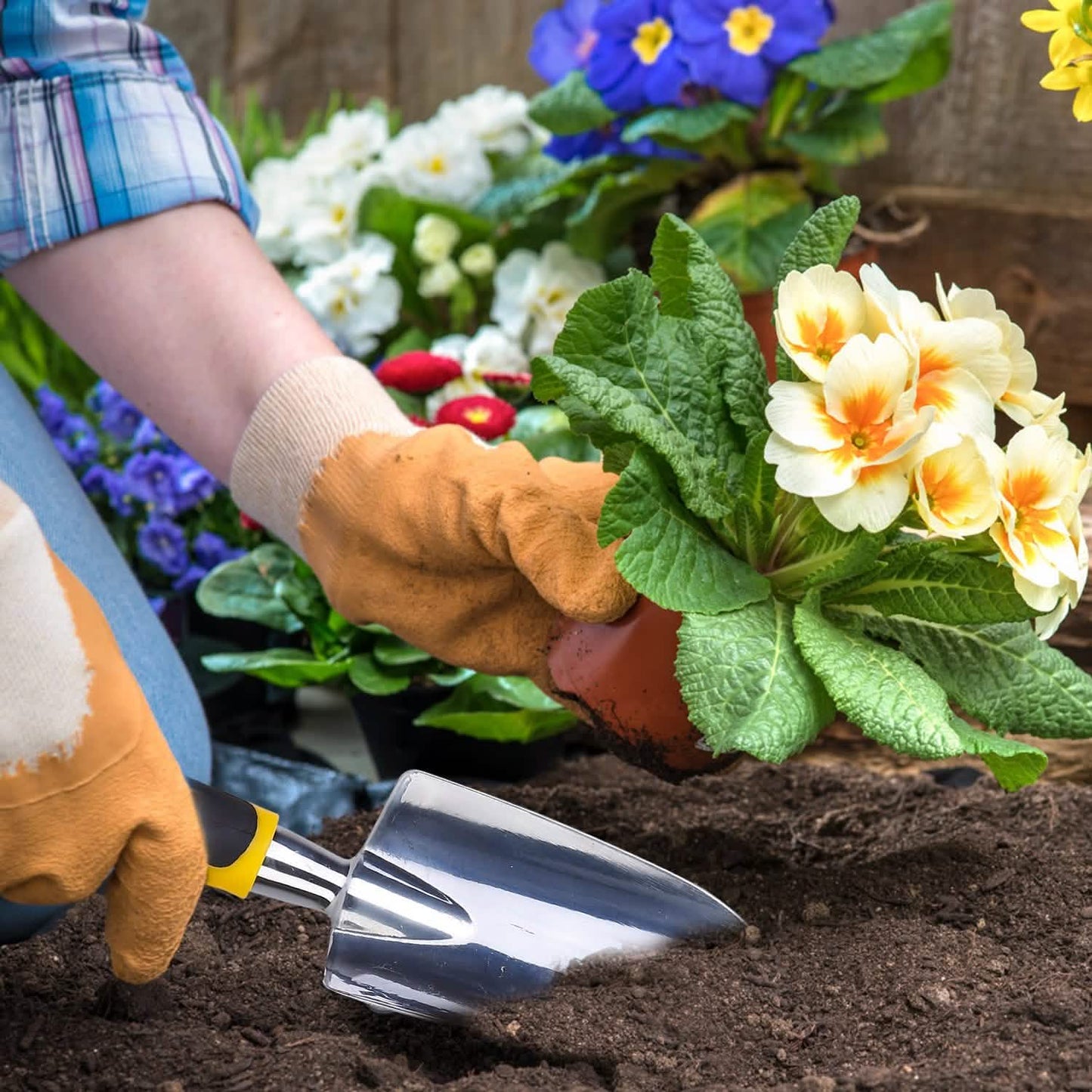 5-Pieces Set: Heavy Duty Garden Tool Set with Non-Slip Handle