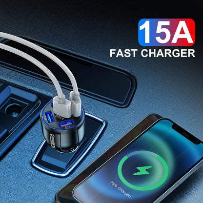 5 Port USB Fast Car Charger with LED Display