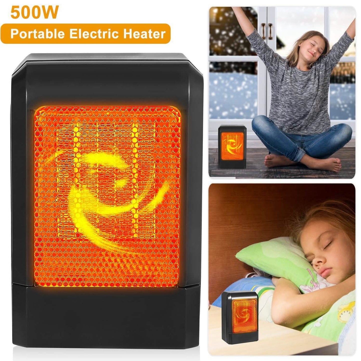 500W Ceramic Portable Electric Heater