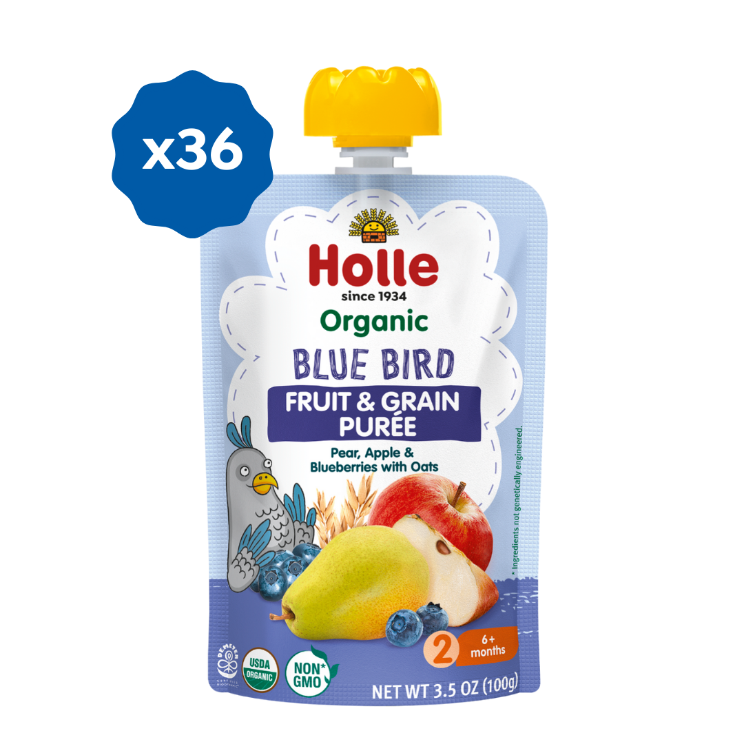 Holle Organic Blue Bird - Fruit & Grain Purée Pouches