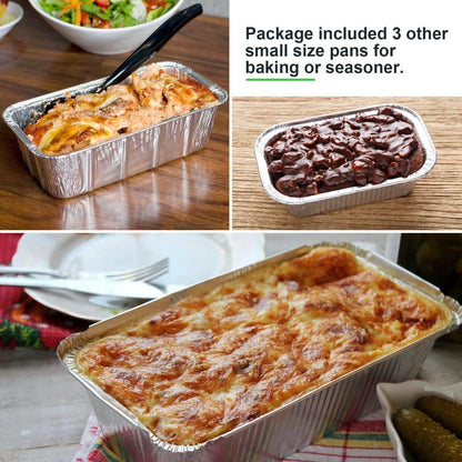 51-Packs: IMAGE 4 Size Aluminum Loaf Pans Disposable Premium Heavy-Duty Tin Foil