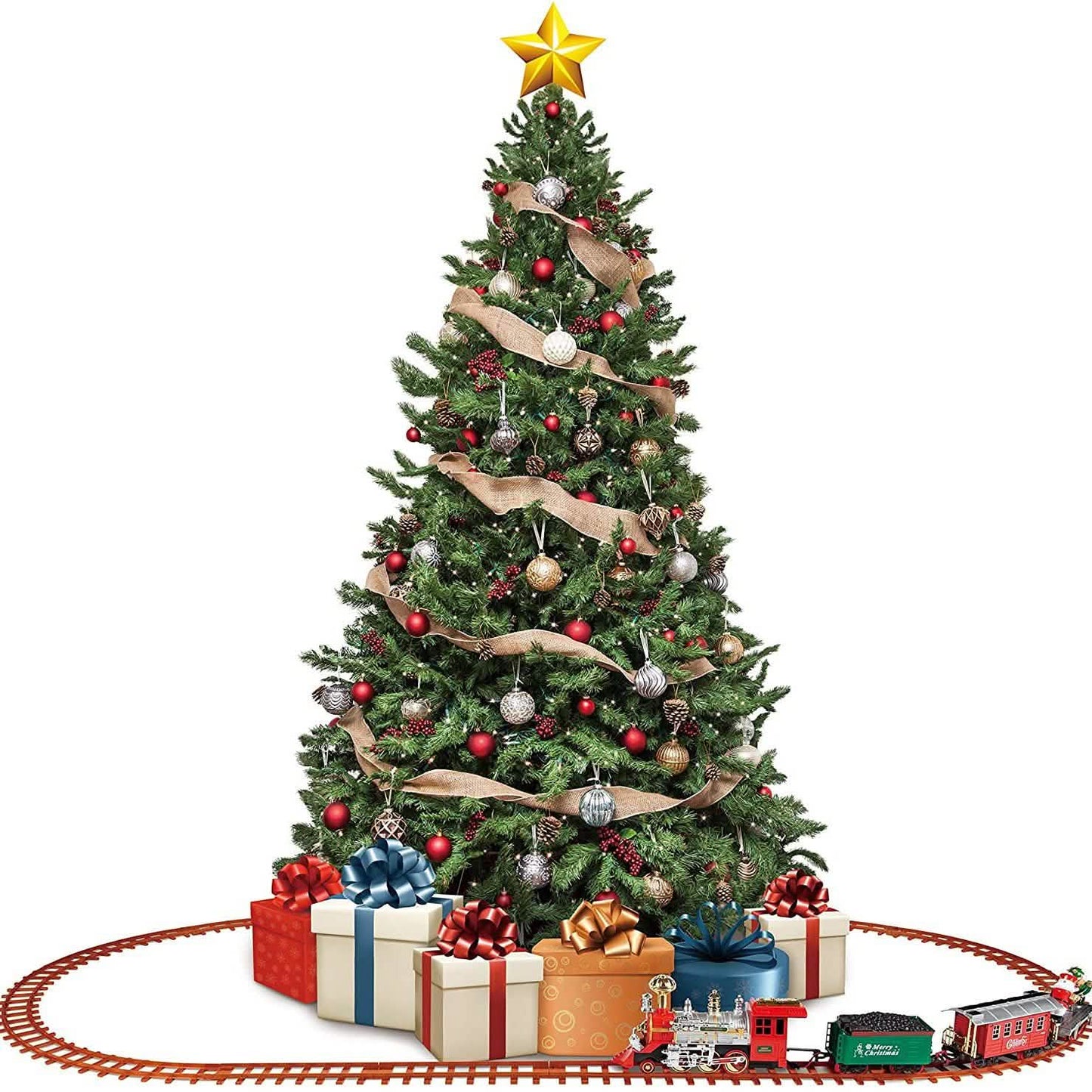 52-Piece Set: Santa's Choo Choo Electric Train with Working Light and Sound