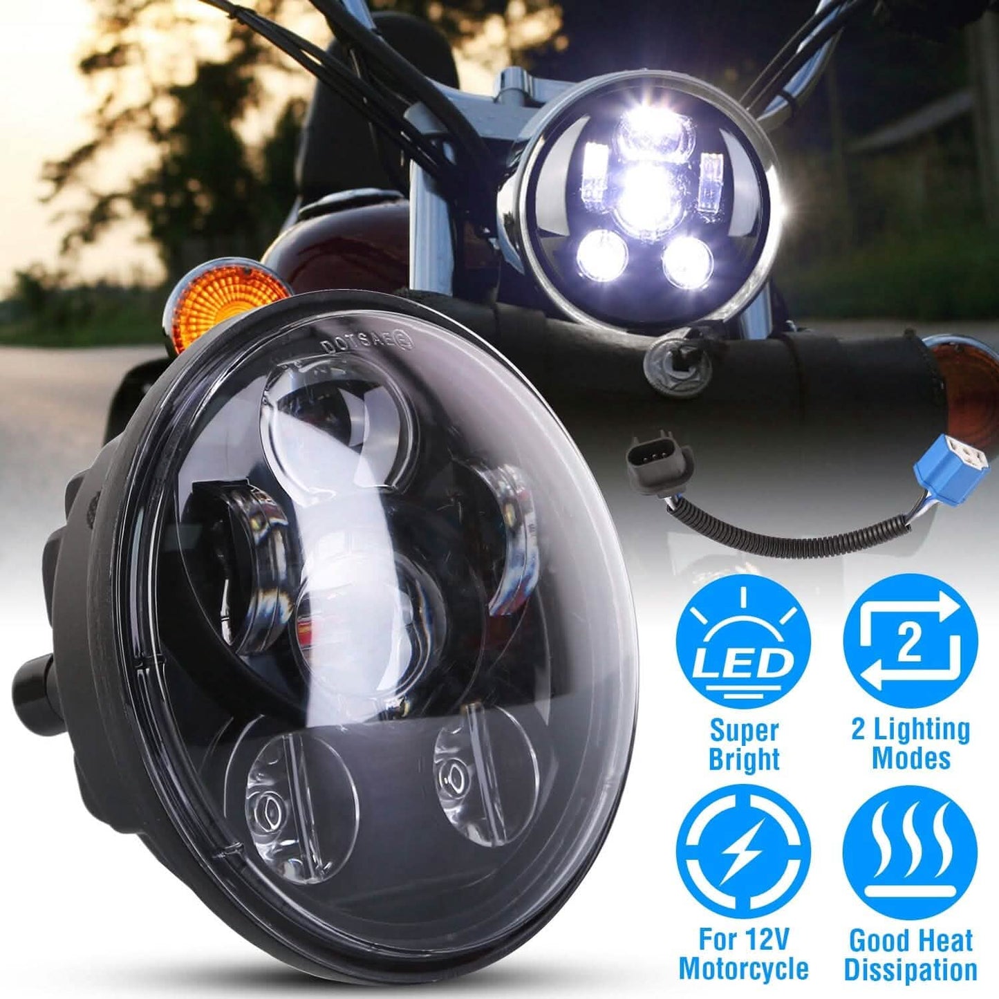 5.75-Inch LED Motorcycle Headlight