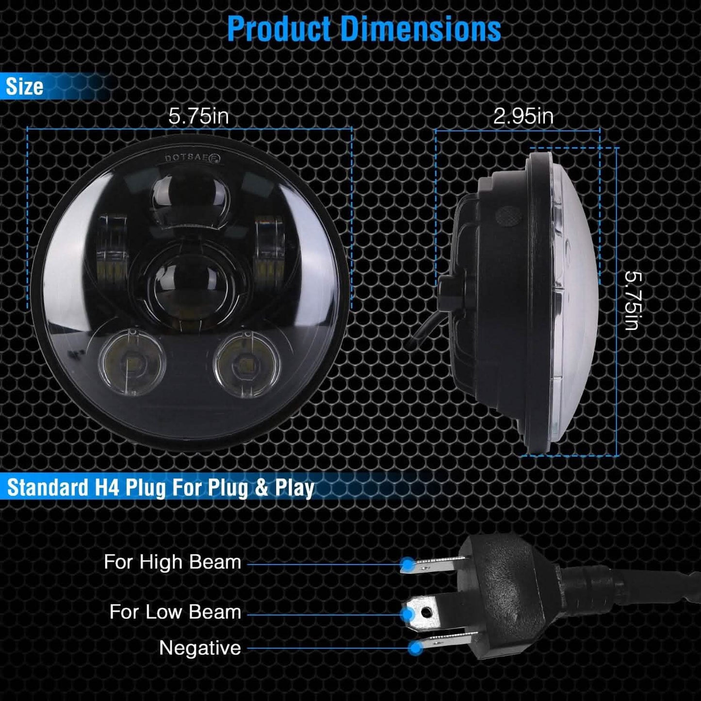 5.75-Inch LED Motorcycle Headlight