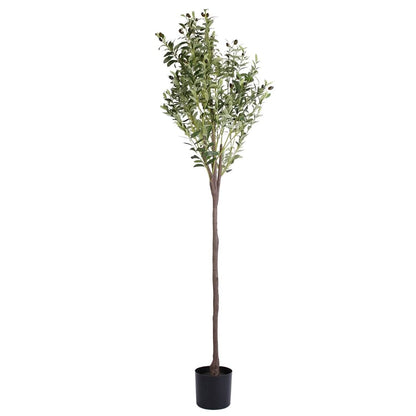 5.9ft Artificial Olive Tree with Lush Olive Branches and Fruits with Black Planter Pot