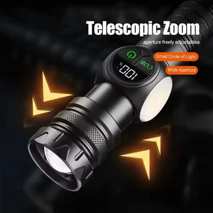 Rechargeable LED Flashlight with 5 Modes & Magnetic Base – Gift Box
