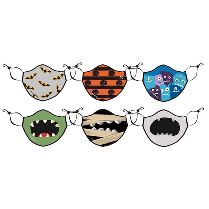 6-Pack: Two-Layer Reusable Halloween Kids Face Mask With Adjustable Earloop