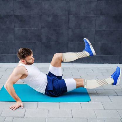 6-Pairs: Ultra V-Striped Knee-Length Compression Socks